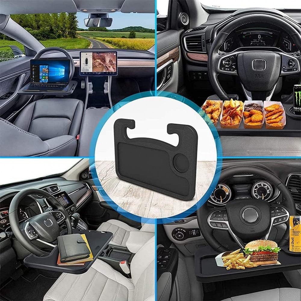 Car Steering Wheel Tray Laptop Desk Mount Table Eating Food Stand Drink  Holders - DigiDirect 
